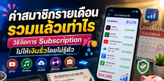 ค่าสมาชิกรายเดือนรวมแล้วเท่าไร วิธีจัดการ Subscription ไม่ให้เงินรั่วโดยไม่รู้ตัว