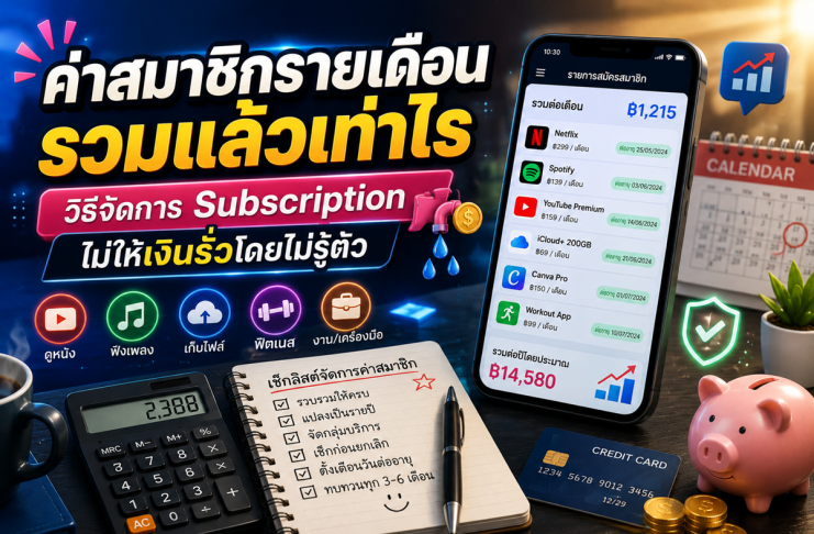 ค่าสมาชิกรายเดือนรวมแล้วเท่าไร วิธีจัดการ Subscription ไม่ให้เงินรั่วโดยไม่รู้ตัว